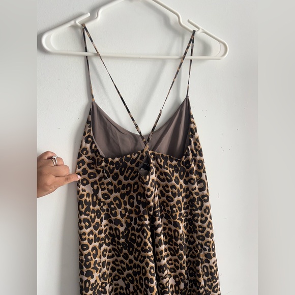 Rebecca Minkoff Leopard Print Slip Dress Size 4 Spaghetti Strap Satin Mini NWOT - Picture 3 of 8